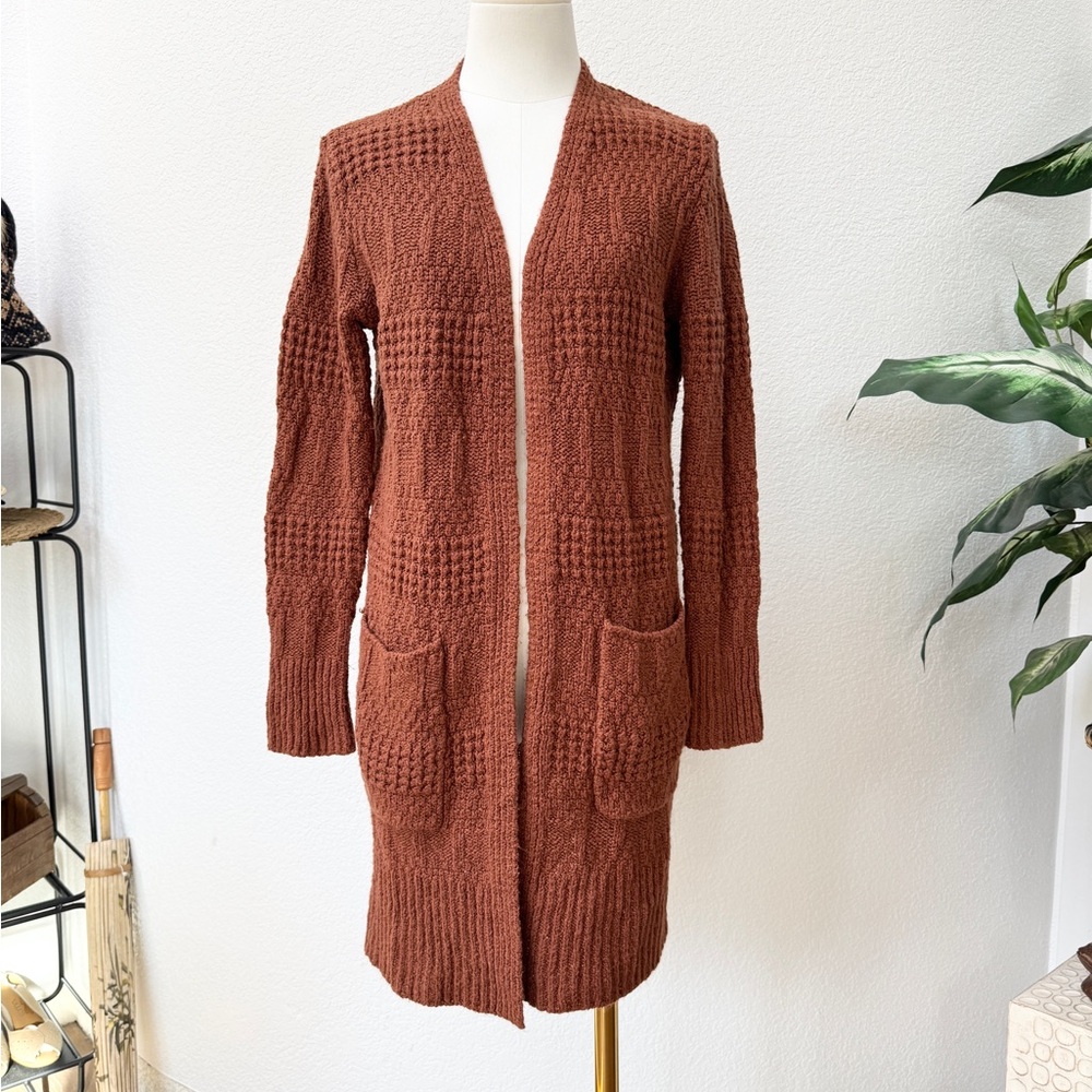 Universal Thread Boho Contrast Knit Warm Rust Bro… - image 3